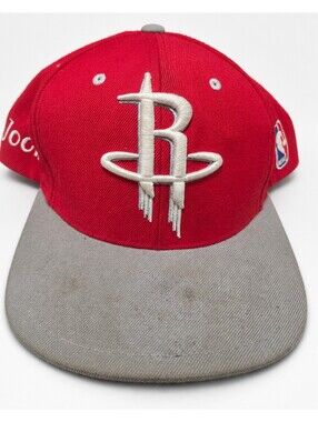 Houston rockets mitchell & ness nba snapback hat red gray embroidered cap